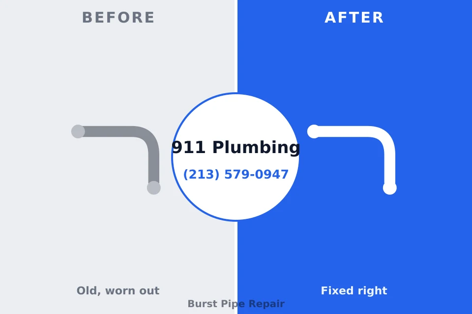 Before and after: plumbing company Blades, DE